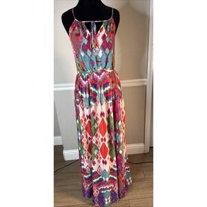 Anthropologie Dress Maeve Size 6 Multicolor Maxi "Tarana" Boho Chic Whimsical